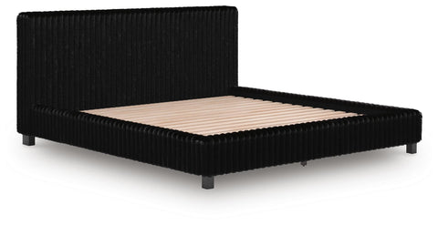 Zuraleus Upholstered Bed, Dresser and Nightstand