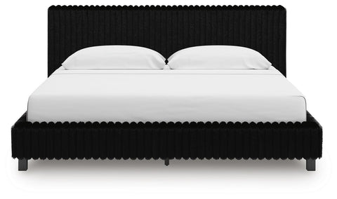 Zuraleus Upholstered Bed, Dresser, Mirror and 2 Nightstands