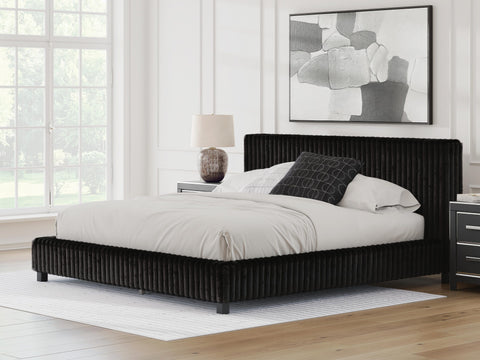 Zuraleus Upholstered Bed, Dresser, Mirror and 2 Nightstands