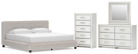 Zuraleus Upholstered Bed, Dresser, Mirror and Chest