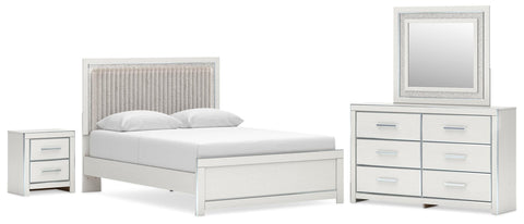 Zuraleus Upholstered Panel Platform Bed, Dresser, Mirror and Nightstand