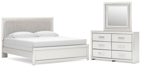 Zuraleus Upholstered Panel Bed, Dresser and Mirror