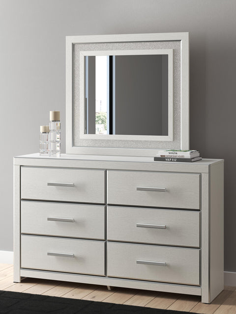 Zuraleus Upholstered Panel Platform Bed, Dresser, Mirror and Chest