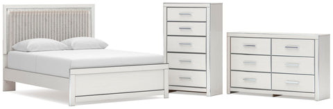Zuraleus Upholstered Panel Platform Bed, Dresser and Chest