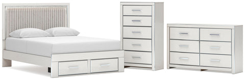 Zuraleus Upholstered Panel Platform Storage Bed, Dresser and Chest