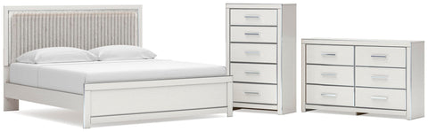 Zuraleus Upholstered Panel Platform Bed, Dresser and Chest