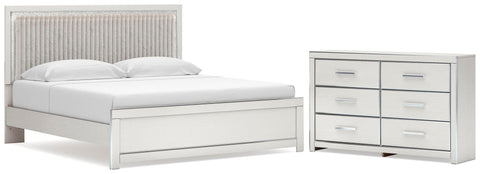 Zuraleus Upholstered Panel Platform Bed and Dresser