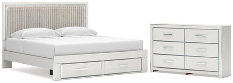 Zuraleus Upholstered Panel Platform Storage Bed and Dresser