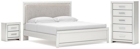 Zuraleus Upholstered Panel Platform Bed, Dresser, Mirror and Nightstand