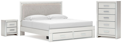 Zuraleus Upholstered Panel Platform Storage Bed, Chest and Nightstand
