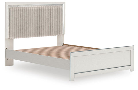 Zuraleus Upholstered Panel Platform Bed, Dresser and Nightstand