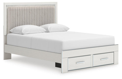 Zuraleus Upholstered Panel Platform Storage Bed, Dresser, Mirror and Chest
