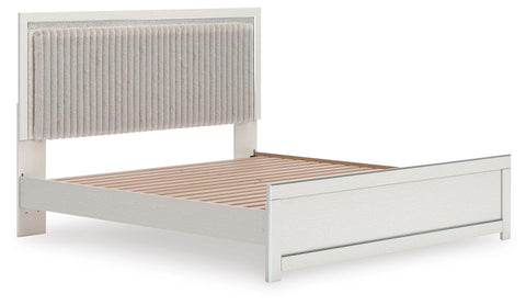 Zuraleus Upholstered Panel Platform Bed, Dresser, Mirror and Chest