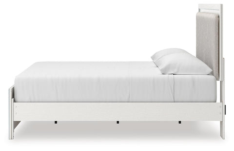 Zuraleus Upholstered Panel Platform Bed, Dresser and Mirror