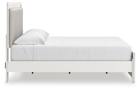 Zuraleus Upholstered Panel Platform Bed, Dresser and Mirror