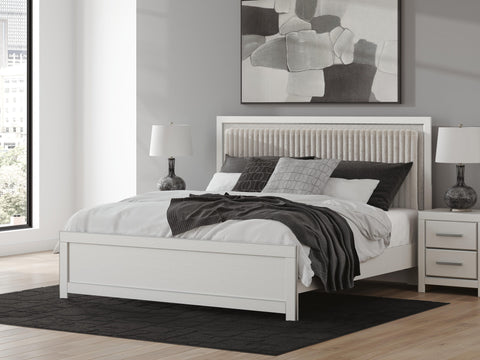 Zuraleus Upholstered Panel Platform Bed, Dresser and Chest