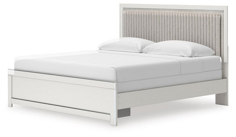 Zuraleus Upholstered Panel Bed, Dresser, Mirror, Chest and Nightstand