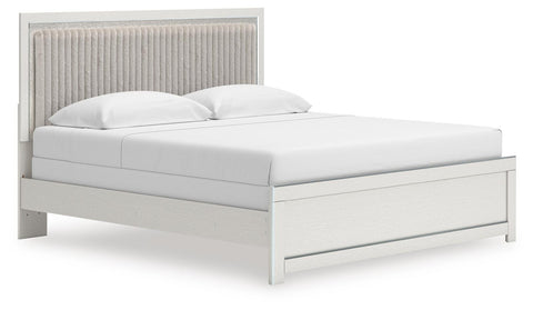Zuraleus Upholstered Panel Bed, Dresser, Mirror and Chest