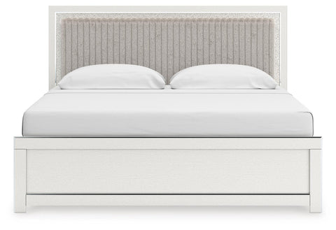 Zuraleus Upholstered Panel Bed, Dresser and Mirror