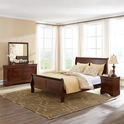 Alisdair Sleigh Bed with Chime 8" Memory Foam Mattress in a Box