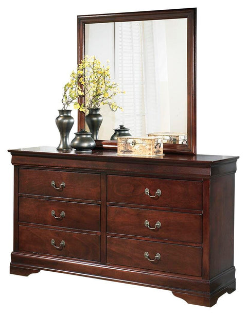 Alisdair Sleigh Bed with Mirrored Dresser, Chest and 2 Nightstands