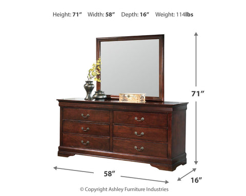 Alisdair Sleigh Bed, Dresser, Mirror, and Nightstand