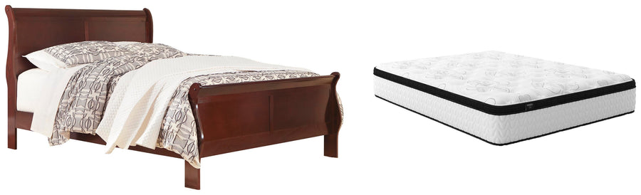 Alisdair Sleigh Bed with Chime 12" Hybrid Mattress in a Box