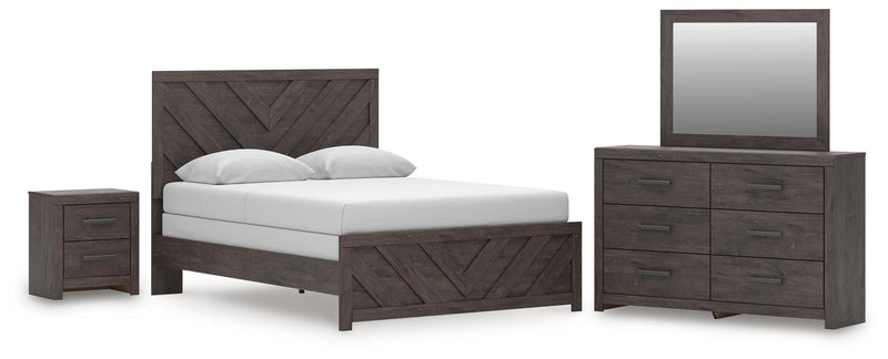 Monterra Panel Bed, Dresser, Mirror and Nightstand