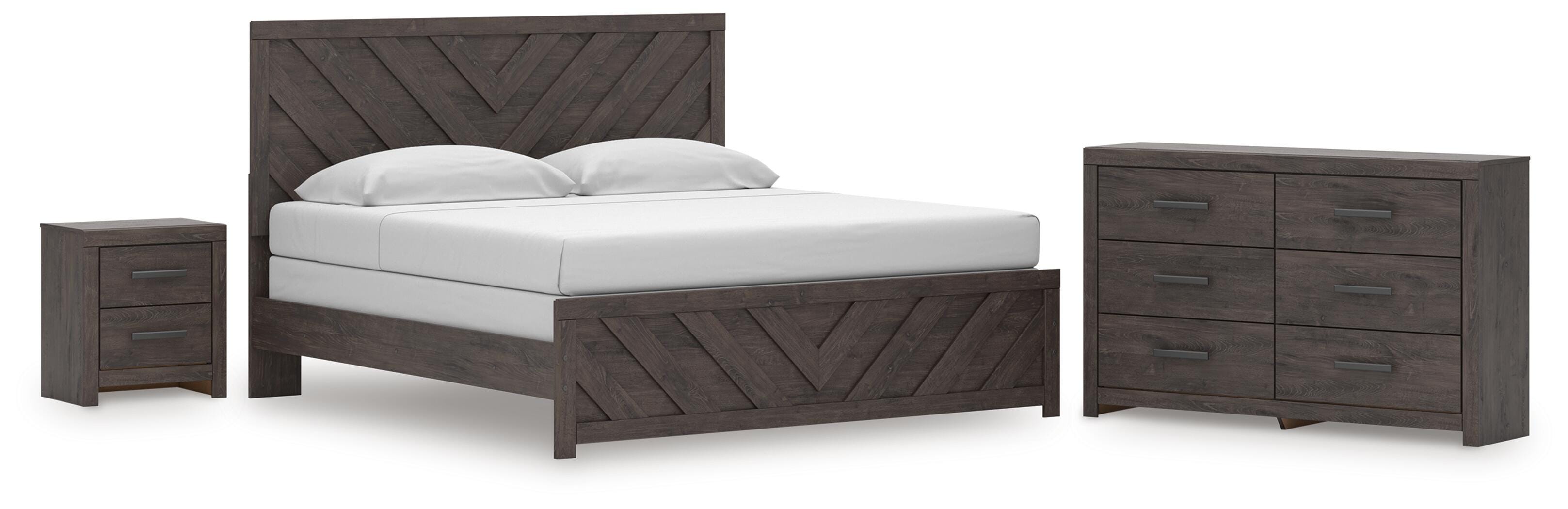 Prendonea Panel Bed, Dresser and Nightstand