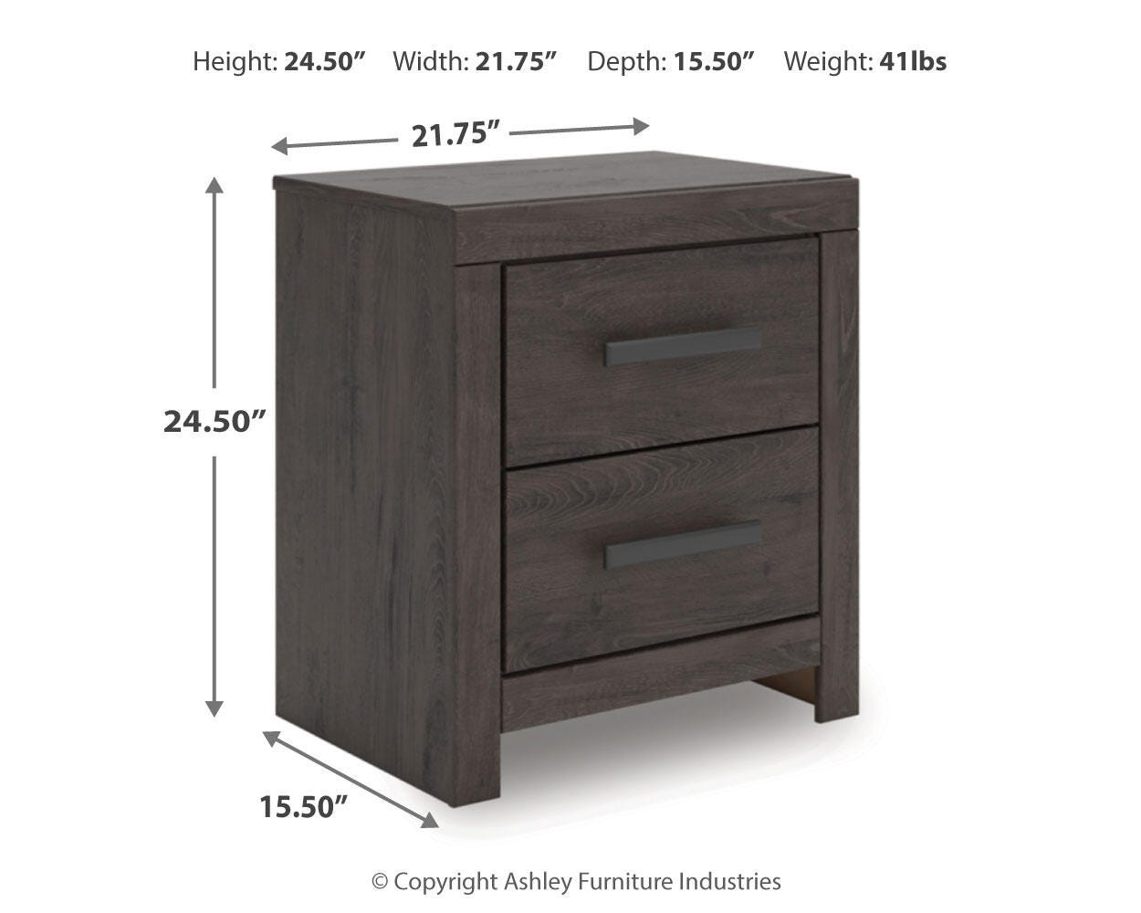Prendonea Panel Bed and 2 Nightstands