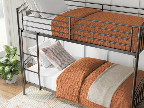 Lanceburg Twin over Twin Bunk Bed with Ladder