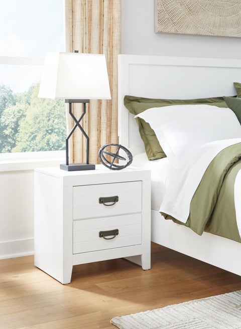 Binterglen Panel Bed and Nightstand