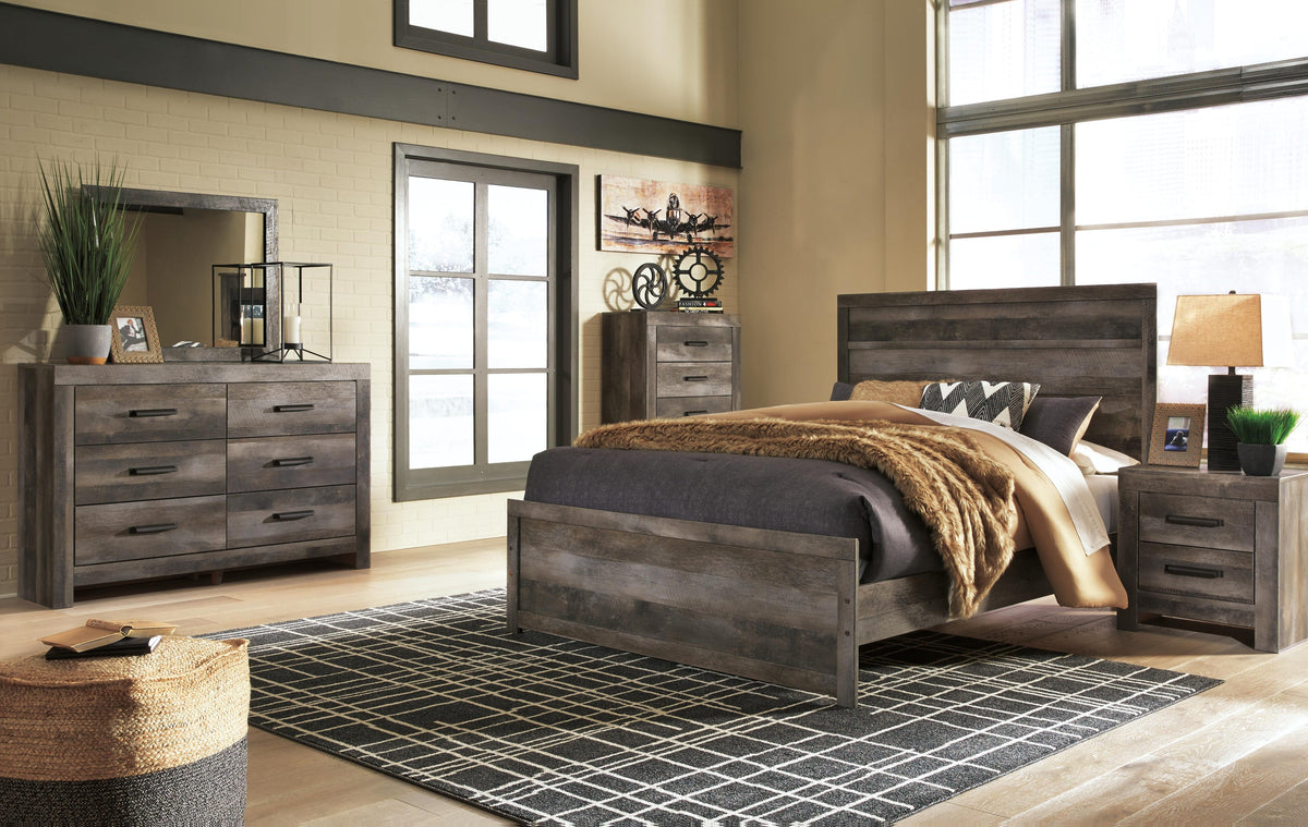 Wynnlow Panel Bed, Dresser, Mirror, Chest and 2 Nightstands