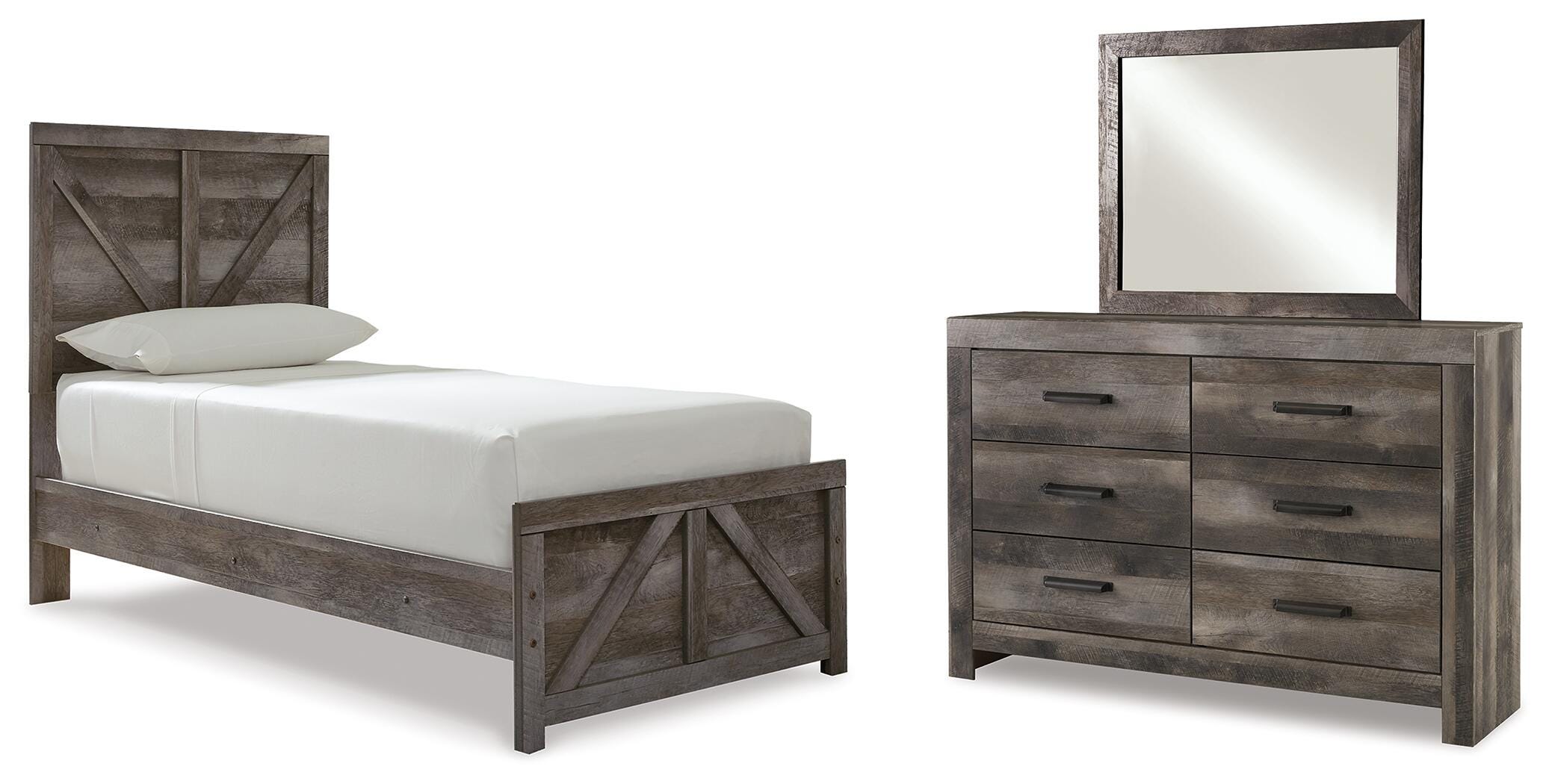 Wynnlow Panel Bed, Dresser and Mirror