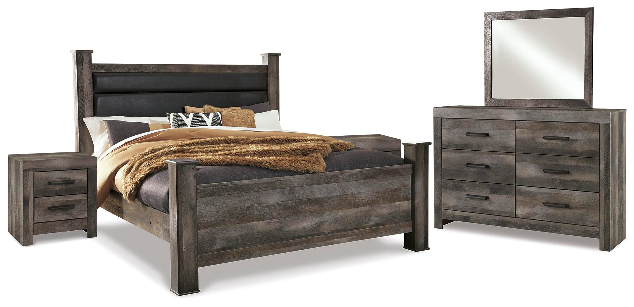 Wynnlow Poster Bed, Dresser, Mirror and 2 Nightstands