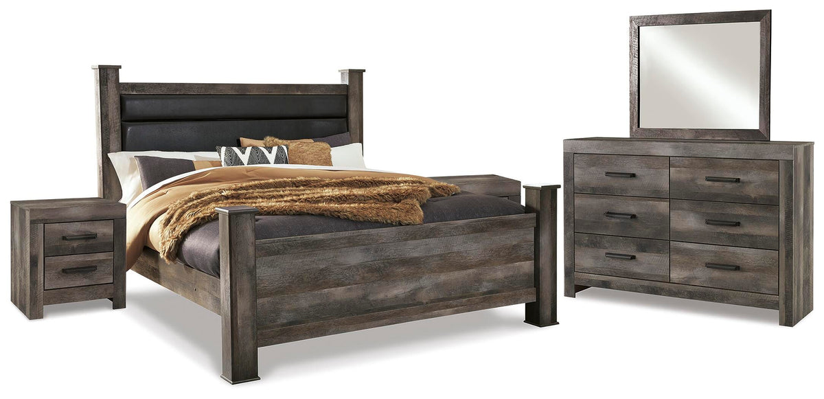 Wynnlow Poster Bed, Dresser, Mirror and 2 Nightstands
