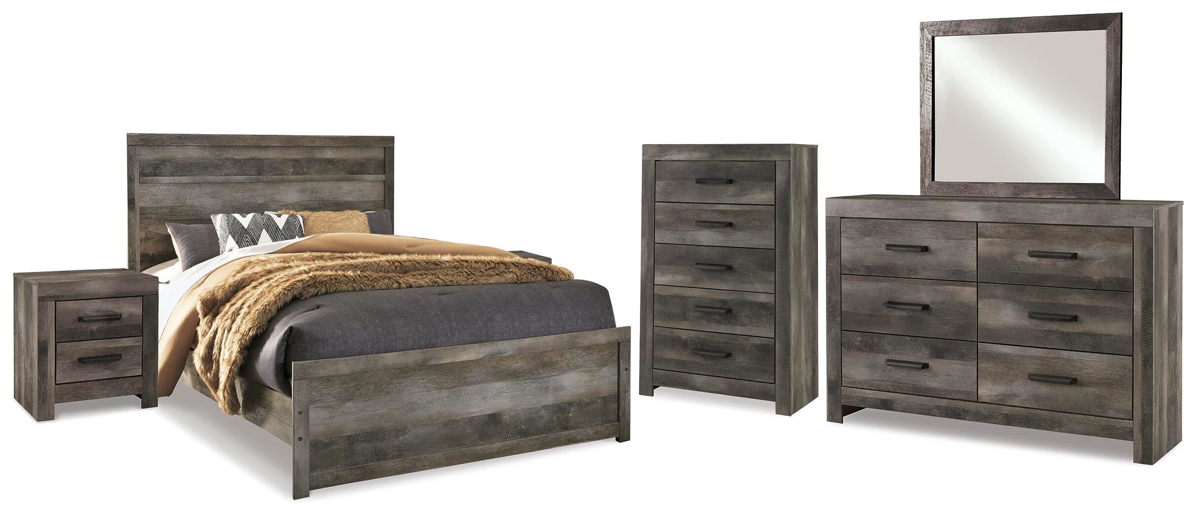 Wynnlow Panel Bed, Dresser, Mirror, Chest and 2 Nightstands