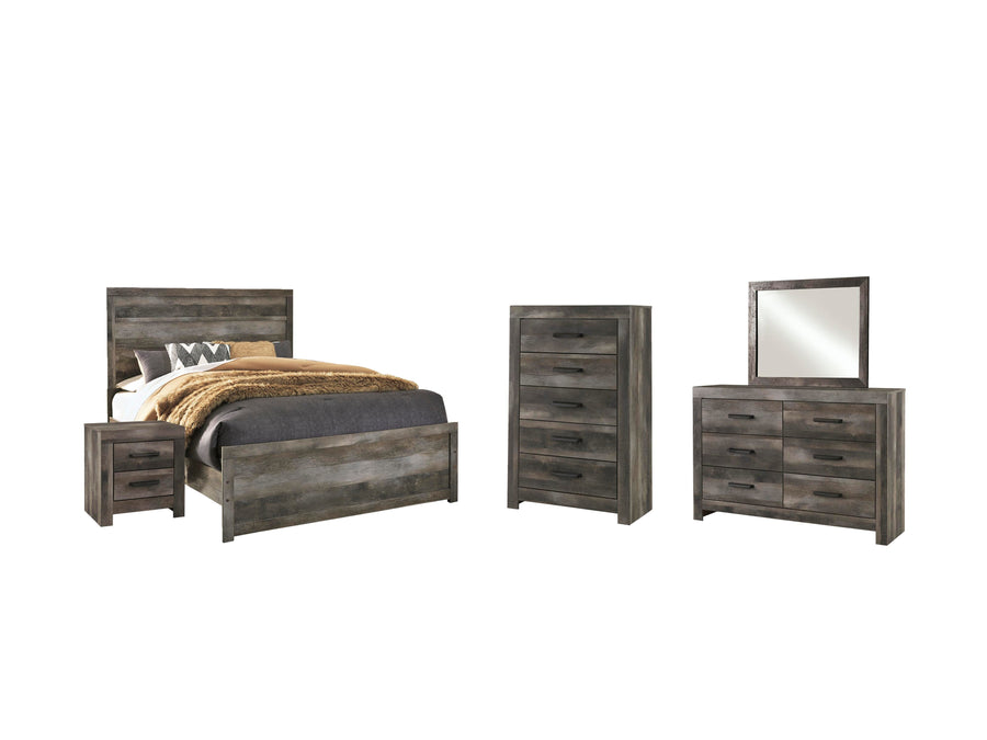 Wynnlow Panel Bed with Mirrored Dresser, Chest and Nightstand