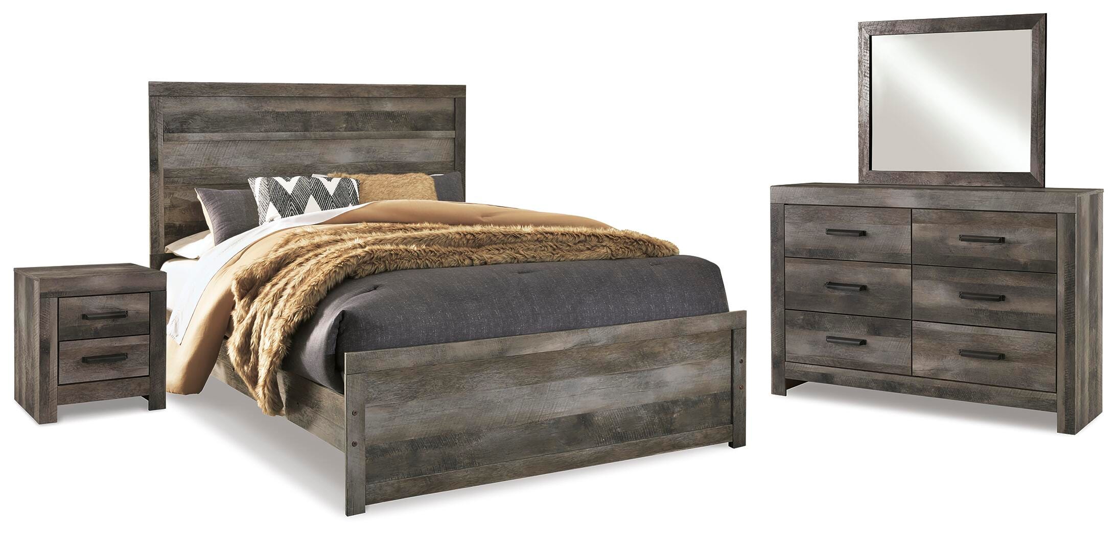 Wynnlow Panel Bed, Dresser, Mirror, and Nightstand