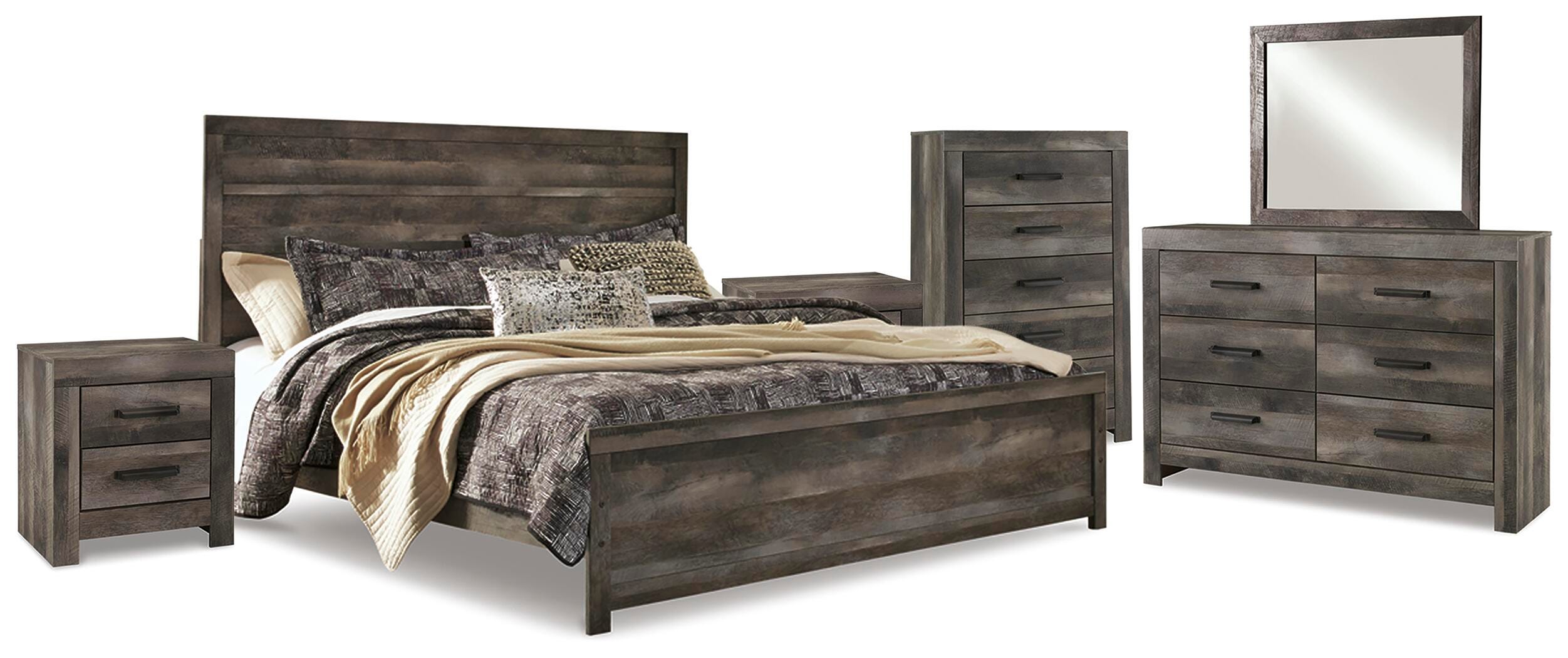 Wynnlow Panel Bed, Dresser, Mirror, Chest and 2 Nightstands