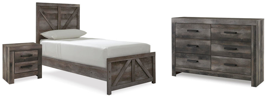 Wynnlow Crossbuck Panel Bed, Dresser and Nightstand