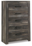 Wynnlow Upholstered Poster Bed, Dresser, Mirror, Chest and Nightstand