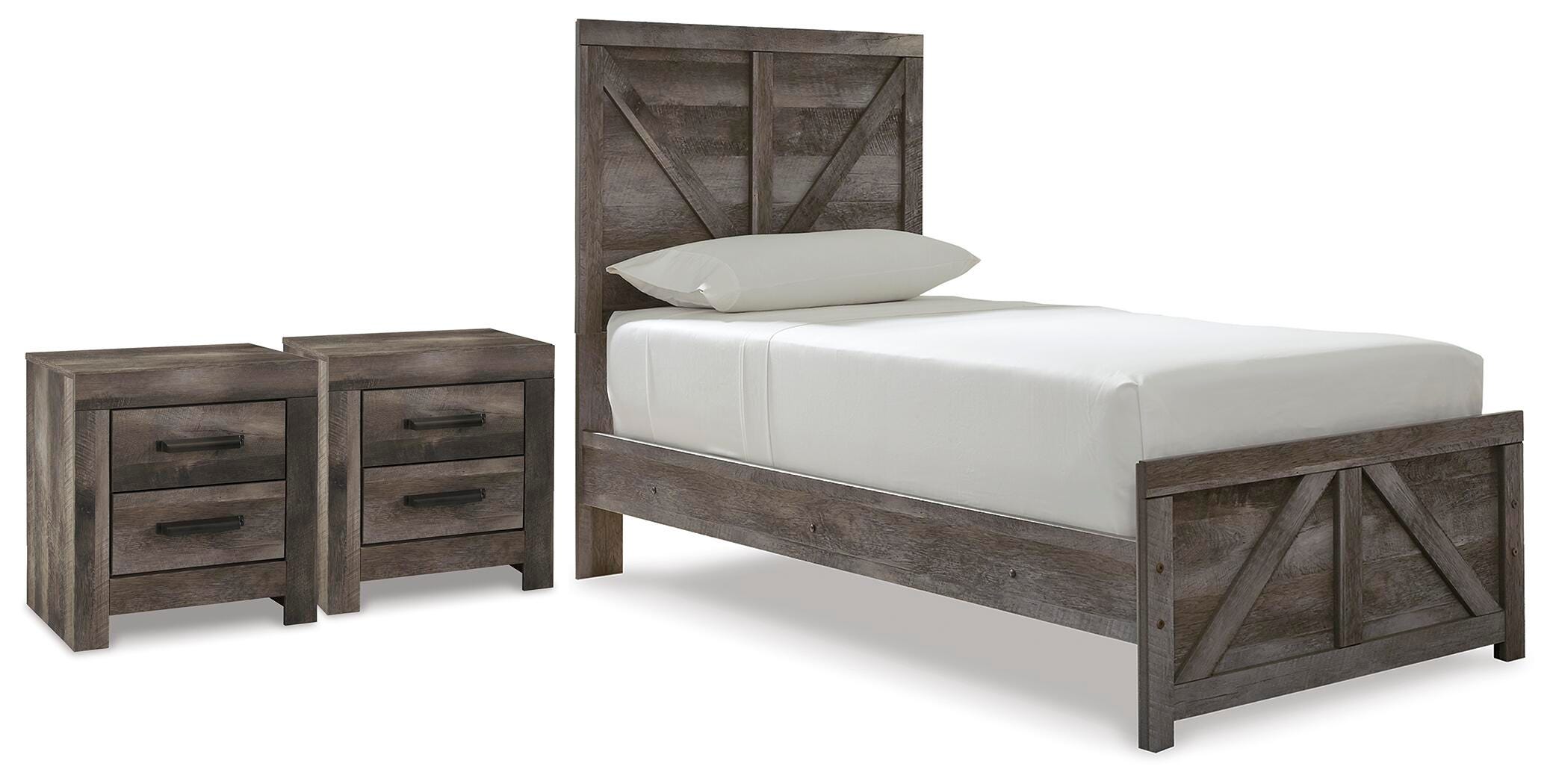 Wynnlow Panel Bed with 2 Nightstands