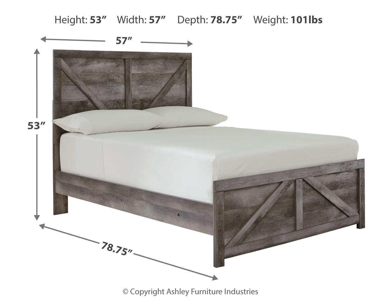 Wynnlow Crossbuck Panel Bed and 2 Chests