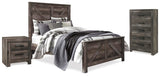 Wynnlow Crossbuck Panel Bed, Chest and Nightstand