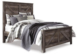 Wynnlow Crossbuck Panel Bed with Mirrored Dresser, Chest and 2 Nightstands