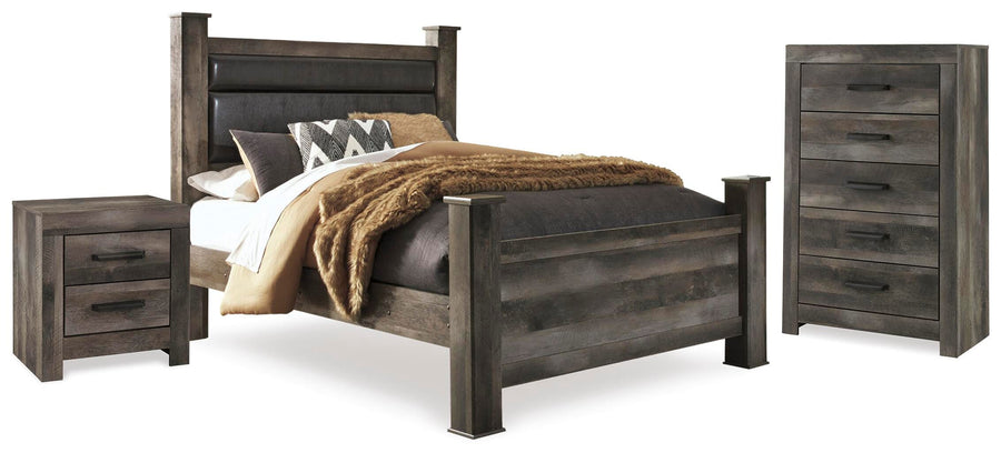 Wynnlow Poster Bed, Chest and 2 Nightstands