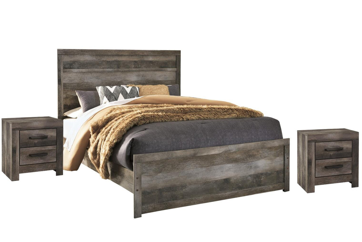Wynnlow Panel Bed with 2 Nightstands