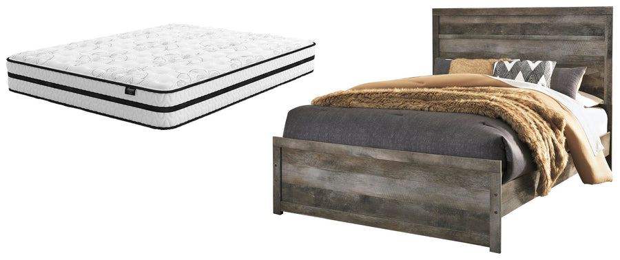 Queen Panel Bed with Mattress