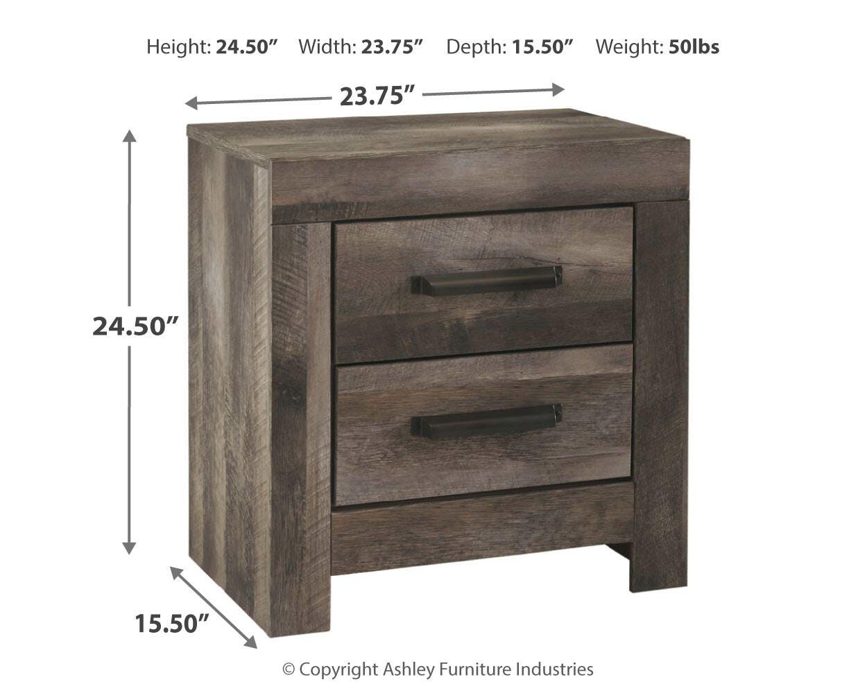 Wynnlow Crossbuck Panel Bed with Mirrored Dresser and 2 Nightstands